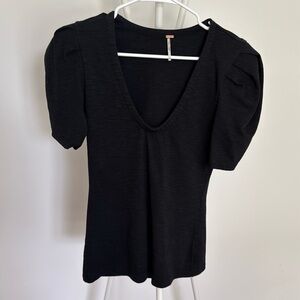 Free People Puffy Sleeve Shirt - size S